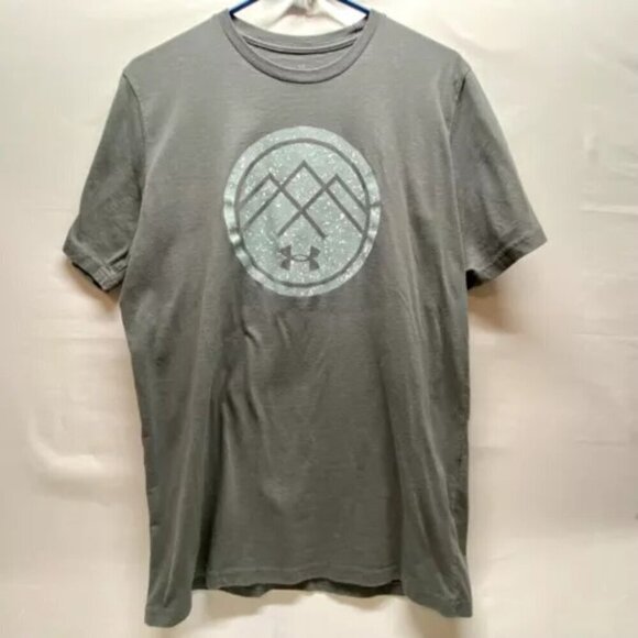 Under Armour UA Mountain Peaks T-Shirt Mens Medium Grey Cotton Blend Loose Fit - Picture 9 of 12
